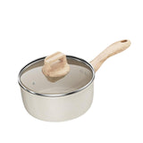 Maxbell Milk Pan Anti Scale Handle Cookware Infant Breakfast Pot for Apartment Kitchen 16cm With Glass Lid