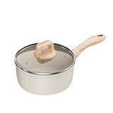 Maxbell Milk Pan Anti Scale Handle Cookware Infant Breakfast Pot for Apartment Kitchen 18cm With Glass Lid