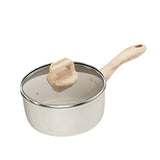 Maxbell Milk Pan Anti Scale Handle Cookware Infant Breakfast Pot for Apartment Kitchen 18cm With Glass Lid