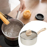 Maxbell Milk Pan Anti Scale Handle Cookware Infant Breakfast Pot for Apartment Kitchen 18cm With Glass Lid