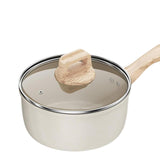 Maxbell Milk Pan Anti Scale Handle Cookware Infant Breakfast Pot for Apartment Kitchen 18cm With Glass Lid