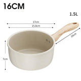 Maxbell Milk Pan Anti Scale Handle Cookware Infant Breakfast Pot for Apartment Kitchen 16cm No Lid