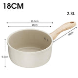 Maxbell Milk Pan Anti Scale Handle Cookware Infant Breakfast Pot for Apartment Kitchen 18cm No Lid