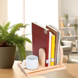 Maxbell Desktop Bookshelf Organizer Decorative with Cup Holder for Study Office Desk