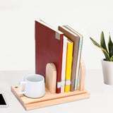 Maxbell Desktop Bookshelf Organizer Decorative with Cup Holder for Study Office Desk
