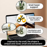 Maxbell 2Pcs Snail Shaped Monitor Stands Decorative for Office Travel Business Trips Green