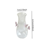 Maxbell 3D Butterfly Vase Jar Handcraft Home Decor Bottle for Gift Party Living Room Pink and White