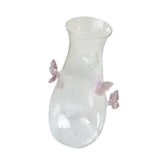Maxbell 3D Butterfly Vase Jar Handcraft Home Decor Bottle for Gift Party Living Room Pink and White