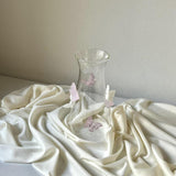 Maxbell 3D Butterfly Vase Jar Handcraft Home Decor Bottle for Gift Party Living Room Pink and White
