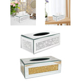 Maxbell Tissue Box Cover Living Room Decor for Vanity Countertop Bedroom Desk Silver