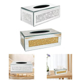 Maxbell Tissue Box Cover Living Room Decor for Vanity Countertop Bedroom Desk Silver