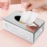 Maxbell Tissue Box Cover Living Room Decor for Vanity Countertop Bedroom Desk Silver