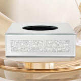 Maxbell Tissue Box Cover Living Room Decor for Vanity Countertop Bedroom Desk Silver