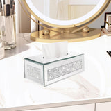 Maxbell Tissue Box Cover Living Room Decor for Vanity Countertop Bedroom Desk Silver
