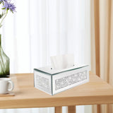 Maxbell Tissue Box Cover Living Room Decor for Vanity Countertop Bedroom Desk Silver