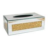 Maxbell Tissue Box Cover Living Room Decor for Vanity Countertop Bedroom Desk Gold