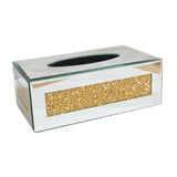 Maxbell Tissue Box Cover Living Room Decor for Vanity Countertop Bedroom Desk Gold