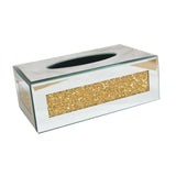 Maxbell Tissue Box Cover Living Room Decor for Vanity Countertop Bedroom Desk Gold