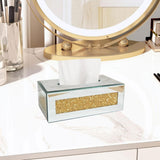 Maxbell Tissue Box Cover Living Room Decor for Vanity Countertop Bedroom Desk Gold