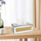 Maxbell Tissue Box Cover Living Room Decor for Vanity Countertop Bedroom Desk Gold