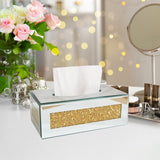 Maxbell Tissue Box Cover Living Room Decor for Vanity Countertop Bedroom Desk Gold