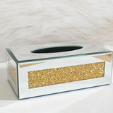 Maxbell Tissue Box Cover Living Room Decor for Vanity Countertop Bedroom Desk Gold