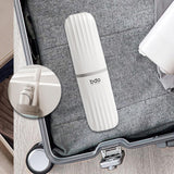 Maxbell Toothbrush Toothpaste Travel Case Storage Container for Hotel Shower Camping S White