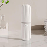 Maxbell Toothbrush Toothpaste Travel Case Storage Container for Hotel Shower Camping S White