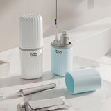 Maxbell Toothbrush Toothpaste Travel Case Storage Container for Hotel Shower Camping L White