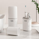 Maxbell Toothbrush Toothpaste Travel Case Storage Container for Hotel Shower Camping L White