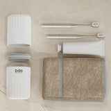 Maxbell Toothbrush Toothpaste Travel Case Storage Container for Hotel Shower Camping L White