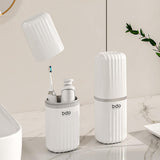 Maxbell Toothbrush Toothpaste Travel Case Storage Container for Hotel Shower Camping L White