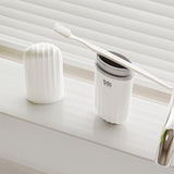 Maxbell Toothbrush Toothpaste Travel Case Storage Container for Hotel Shower Camping L White