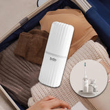 Maxbell Toothbrush Toothpaste Travel Case Storage Container for Hotel Shower Camping L White