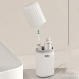 Maxbell Toothbrush Toothpaste Travel Case Storage Container for Hotel Shower Camping L White