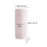 Maxbell Toothbrush Toothpaste Travel Case Storage Container for Hotel Shower Camping L Pink