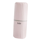 Maxbell Toothbrush Toothpaste Travel Case Storage Container for Hotel Shower Camping L Pink