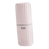 Maxbell Toothbrush Toothpaste Travel Case Storage Container for Hotel Shower Camping L Pink