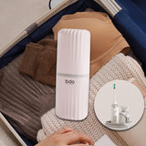 Maxbell Toothbrush Toothpaste Travel Case Storage Container for Hotel Shower Camping L Pink