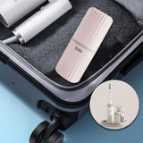 Maxbell Toothbrush Toothpaste Travel Case Storage Container for Hotel Shower Camping L Pink