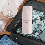 Maxbell Toothbrush Toothpaste Travel Case Storage Container for Hotel Shower Camping L Pink