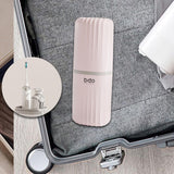 Maxbell Toothbrush Toothpaste Travel Case Storage Container for Hotel Shower Camping L Pink