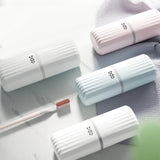 Maxbell Toothbrush Toothpaste Travel Case Storage Container for Hotel Shower Camping L Green