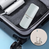 Maxbell Toothbrush Toothpaste Travel Case Storage Container for Hotel Shower Camping L Green