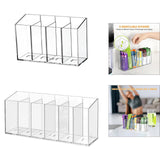 Maxbell Clear Makeup Brush Organizer Desk Accessories for Office Bathroom Countertop 4 Slots