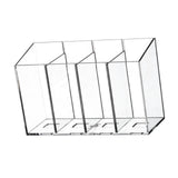 Maxbell Clear Makeup Brush Organizer Desk Accessories for Office Bathroom Countertop 4 Slots