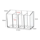 Maxbell Clear Makeup Brush Organizer Desk Accessories for Office Bathroom Countertop 4 Slots