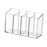 Maxbell Clear Makeup Brush Organizer Desk Accessories for Office Bathroom Countertop 4 Slots