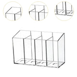 Maxbell Clear Makeup Brush Organizer Desk Accessories for Office Bathroom Countertop 4 Slots