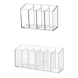 Maxbell Clear Makeup Brush Organizer Desk Accessories for Office Bathroom Countertop 4 Slots